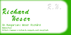 richard weser business card
